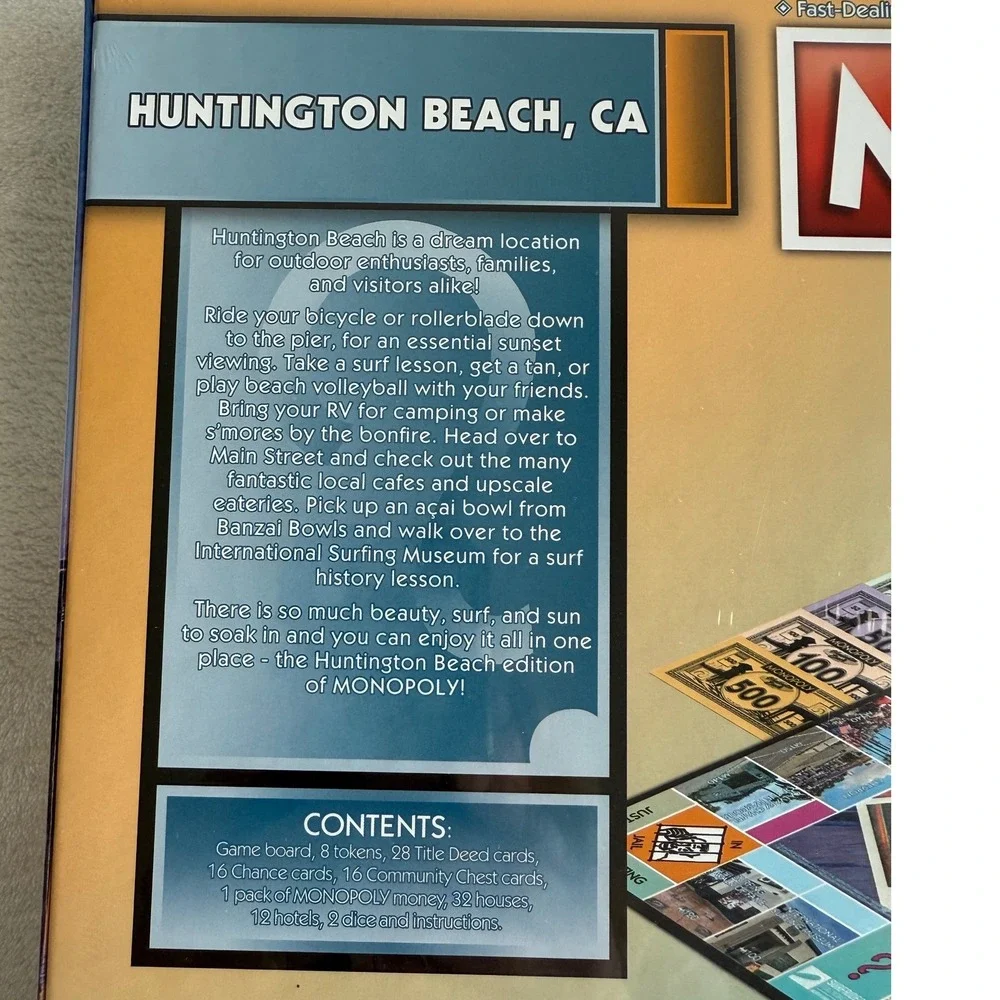 New Sealed Monopoly Huntington Beach California‎ Board Game Hasbro 2023